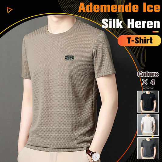 Ademend T-shirt met ronde hals en korte mouwen voor heren van ijszijde